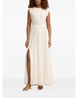 Haveone Pleated Side-Slit Dress - Natural