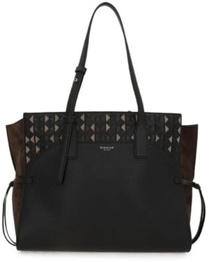 Serapian Medium Mosaico Panelled Tote Bag - Black