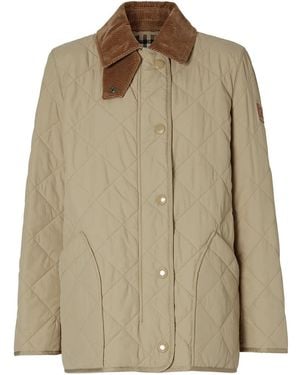 Burberry Quilted Short Jacket - Natural