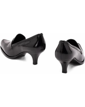 Prada Brushed Leather Loafers - Black