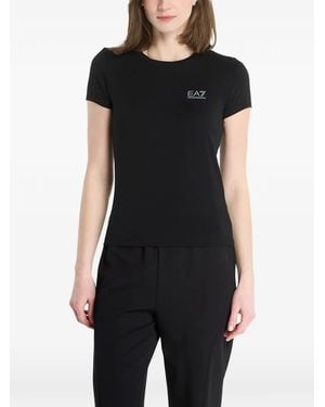 EA7 Logo-Print Short-Sleeve T-Shirt - Black
