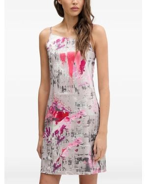 KARL LAGERFELD Tie-Back Printed Mini Dress - White