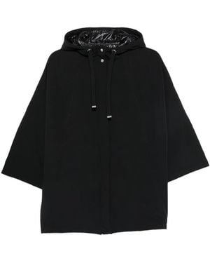 Herno Hooded Three-Quarter Sleeve Jacket - Black