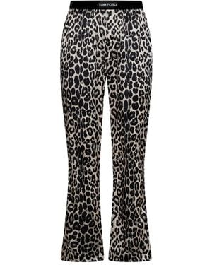 Tom Ford Pyjama Mit Leoparden-Print - Schwarz