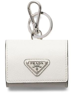 Prada Airpods-Hülle Aus Saffiano-Leder - Weiß