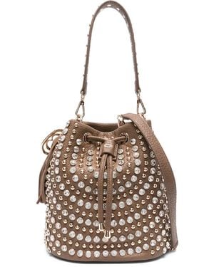 La Carrie Andromeda studded tassel bucket bag - Weiß