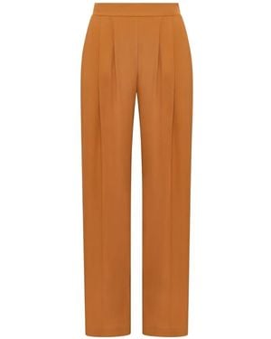 Maliparmi Pleated Crêpe Pants - Brown