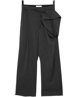 Litkovskaya Pantalones rectos con detalle floral - Negro