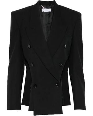 Stella McCartney Double-Breasted Cut-Out Blazer - Black