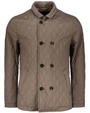 Moorer Quilted Double-Breasted Jacket - Brown