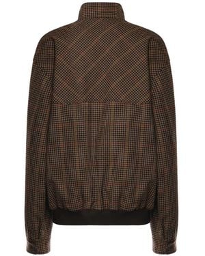 Miu Miu Checked Zip-Fastening Jacket - Brown