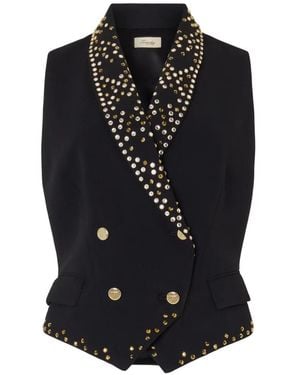 Temperley London Oberon Crystal-Embellished Waistcoat - Black