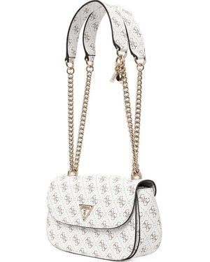 Guess ロゴプレート ショルダーバッグ - ホワイト