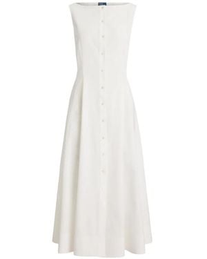 Polo Ralph Lauren Button-Up Midi Dress - White