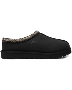 UGG Tasman Braided Leather Slippers - Black