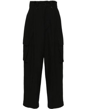 Y's Yohji Yamamoto Cotton Cargo Trousers - Black