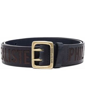Zadig & Voltaire Buckley Stamped Belt - Blue