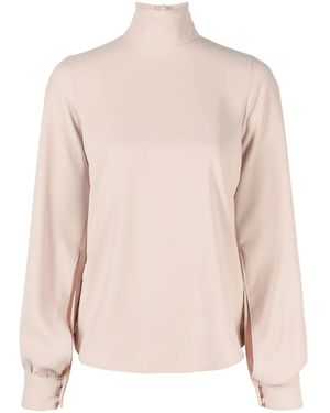 N°21 Puff-Sleeves Crepe Blouse - Pink