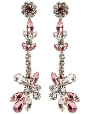 Erdem Crystal-Embellished Floral Earrings - White