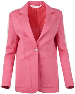 Palm Angels Single Breasted Stripe-Trim Blazer - Pink