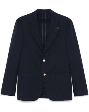 Lardini Brooch-Detail Blazer - Blue