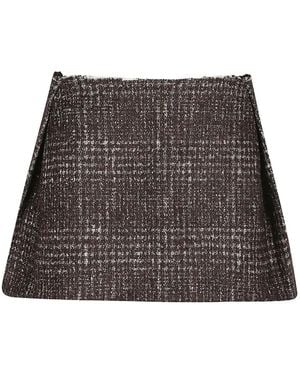 IRO Tweed Frayed-Edge Mini Skirt - Brown