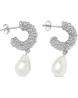 Missoma Beaded Pearl-Pendant Earrings - White