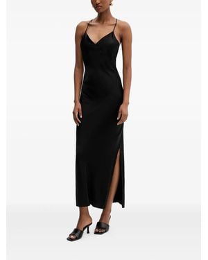 Silvian Heach Spaghetti-Strap Slit Maxi Dress - Black