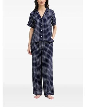 DKNY Check-Pattern Pyjamas - Blue