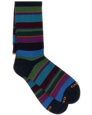 Gallo Horizontal-Stripe Socks - Blue