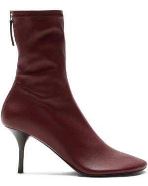 Acne Studios 75Mm Zip Leather Boots - Purple