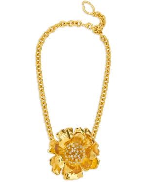 Oscar de la Renta Peony Pendant Necklace - Metallic