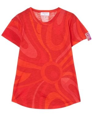 PUCCI T-Shirt Mit Abstraktem Print - Rot