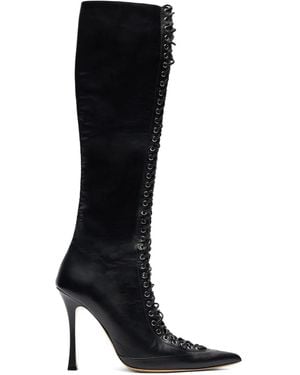 Blumarine Lace-up Pointed-toe Boots - ブラック