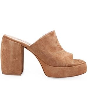 Agl Attilio Giusti Leombruni Clio Suede Platform Mules - Brown