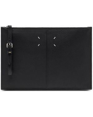 Maison Margiela Buckle Leather Clutch Bag - Black