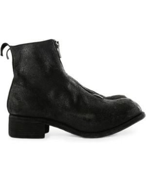 Guidi Pl1 Front-Zip Ankle Boots - Black