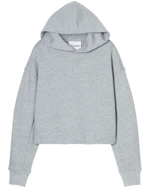 Closed Folded Hem Hoodie - Grey