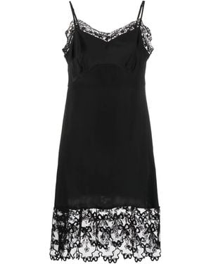 Simone Rocha Lace-Trimmed Slip Dress - Black