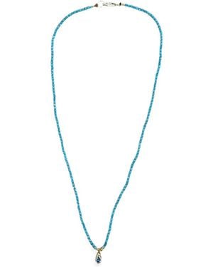Madison Faceted Beaded Teardrop Necklace - Blue