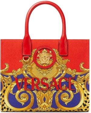 Versace Bolso shopper con motivo barroco - Rojo