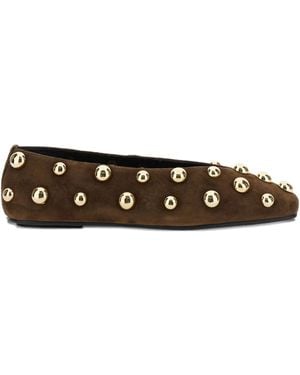 Jeffrey Campbell Studded Suede Ballet Flats - Brown