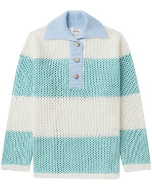 Halfboy Three-Tone Cotton Polo Collar - Blue