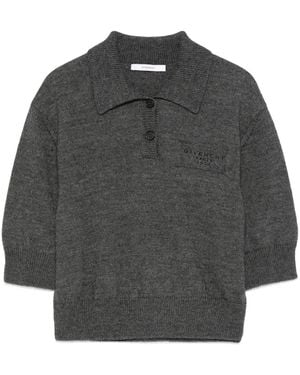 Givenchy Short-Sleeve Logo Polo-Neck Knitwear - Grau