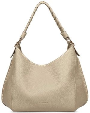 VISONA Mia Braided-Handle Shoulder Bag - Natural