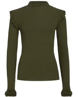 Marie Oliver Tinley Ruffled Ribbed Jumper - Green