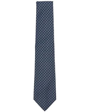 Kiton Geometric-Pattern Tie - Blue