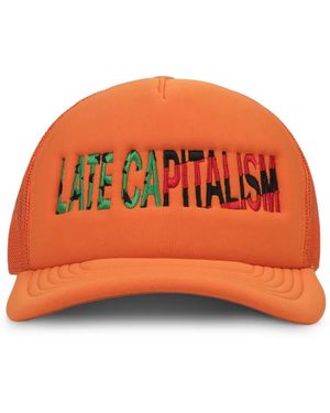 DENIM TEARS Late Capitalism Trucker Hat - Orange