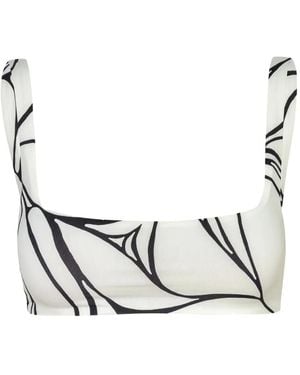 Cala De La Cruz Francesca Printed Bikini Top - Natural