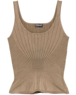 Mugler Ribbed Tank Top - Brown